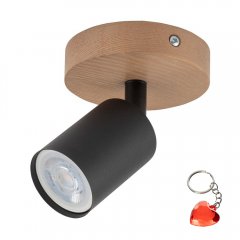 Lampa reflektor spot TOP WOOD CZARNY / DĄB 3290 TK Lighting