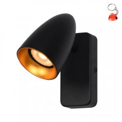 Lampa ścienna reflektor spot TINO WL-36748-1R-BK-GD Italux