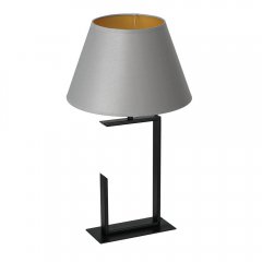 Czarna lampa stołowa nocna z szarym abażurem TABLE LAMPS 3411 Luminex