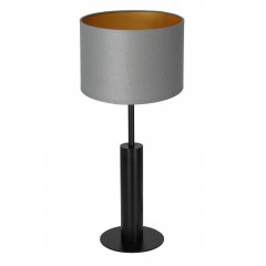 Czarna lampa stołowa nocna z szarym abażurem TABLE LAMPS 3679 Luminex