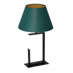 Czarna lampa stołowa nocna z zielonym abażurem TABLE LAMPS 3412 Luminex