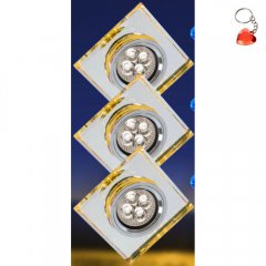 Zestaw trzech opraw wpuszczanych oczek z paskiem LED SS-22 CH / TR + AM 99-54760 Candellux