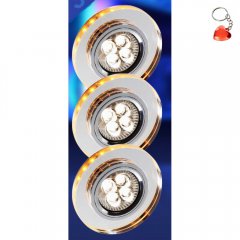 Zestaw trzech opraw wpuszczanych oczek z paskiem LED SS-23 CH / TR + AM 99-54791 Candellux