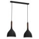 Czarna lampa wisząca na listwie 2-punktowa NOAK WOOD 3731 Luminex