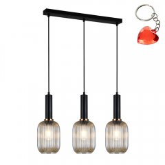 Lampa wisząca Antiola PND-5588-3M-BK + AMB Italux