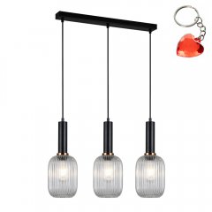 Lampa wisząca Antiola PND-5588-3M-BK + CL Italux