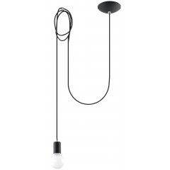 Lampa wisząca EDISON 1 LONG Czarny SL.0369 Sollux