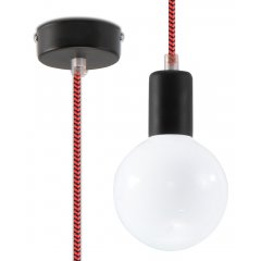 Lampa wisząca EDISON Czarno-Czerwona SL.0158 Sollux