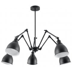 Lampa wisząca STARK KLOSZ 5 czarny SL.0615 Sollux